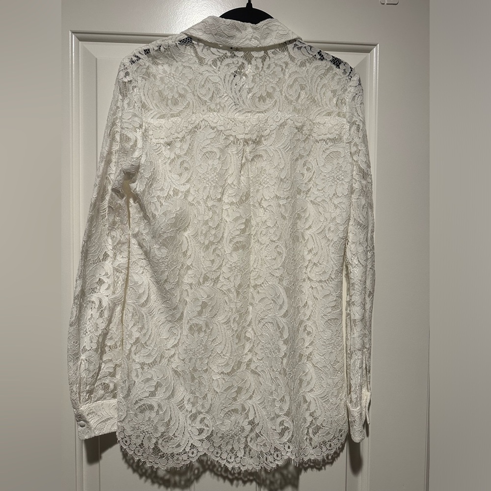 NWT REISS Yasi Lace Blouse Off White US Size 4 - Picture 6 of 8